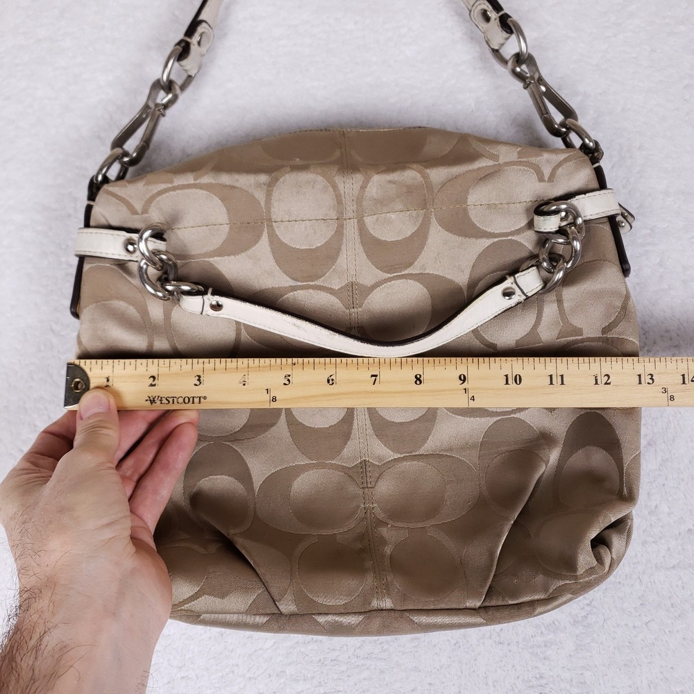 Coach‎ Signature C Jacquard Hobo Bag Large Champagne - Picture 15 of 16